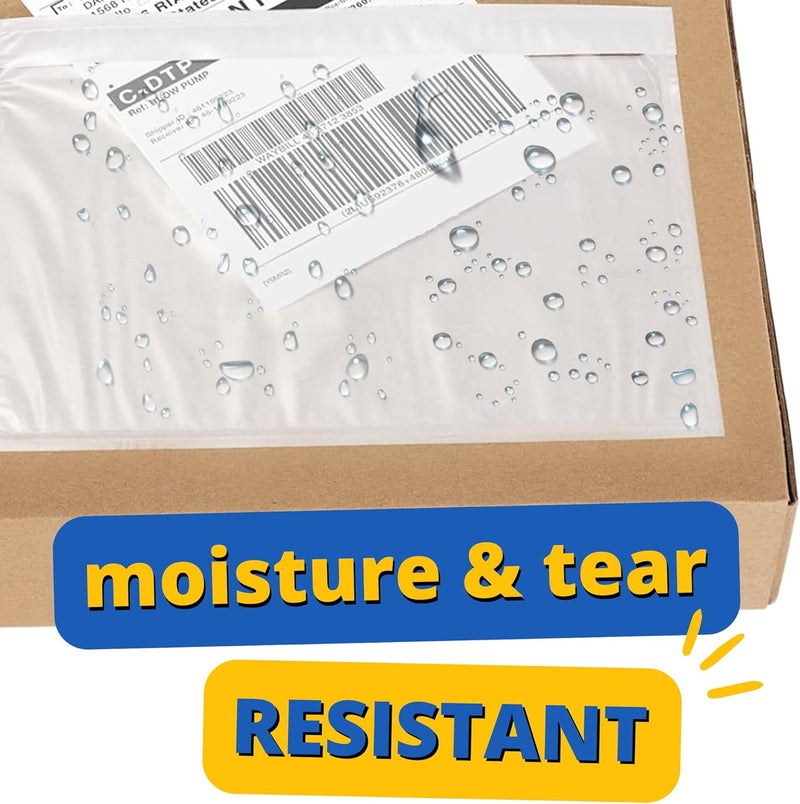 Kolibrox Pack 100 Clear Plastic Self-Adhesive Shipping Label Sleeves - Packing Slip Envelope Pouches - Durable, Waterproof, Easy Peel & Seal - Perfect for Mailing, Packing Documents & Labels | 6" x 9" - Image 4